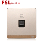 佛山照明 F11  一位八線電腦信息插座（金色） F11系列FSL開關 佛山電工