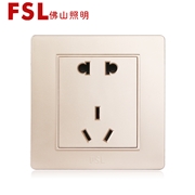 佛山照明 FSL開關 F22系列  10A 二三極插座（金色） 佛山電工