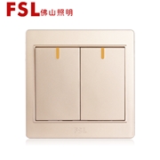 佛山照明 FSL開關 F22系列 16A 二位雙極/單路開關（金色）佛山電工