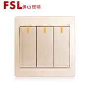 佛山照明 FSL開關 F22系列 16A 三位雙極/單路開關（金色） 佛山電工