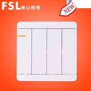 佛山照明 FSL開關 F24A 16A四位單極/雙路開關(白色) F24系列 佛山電工