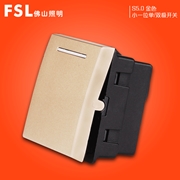 佛山照明FSL S5.0 小一位單/雙極開關功能件（金色）S5.0A佛照電工 FSL開關 S5.0金色